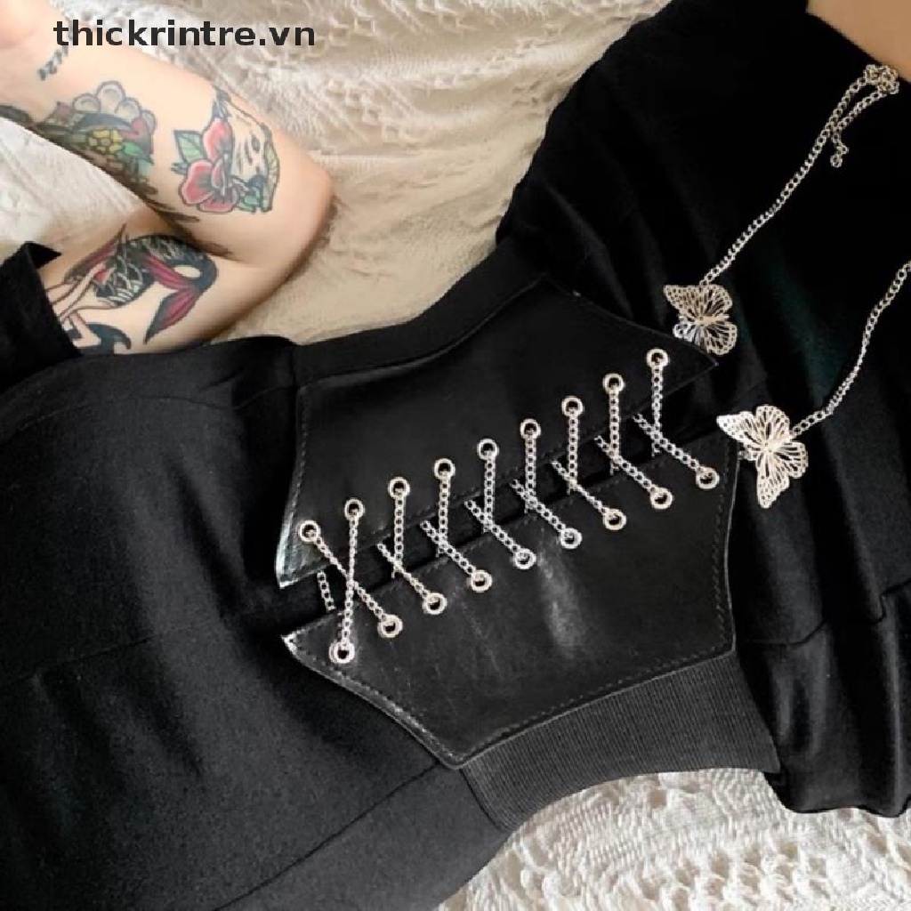 THI Nữ Gợi Cảm Corset Underbust Gothic Dây Xích Curve Shaper Dây Đeo Giảm Béo