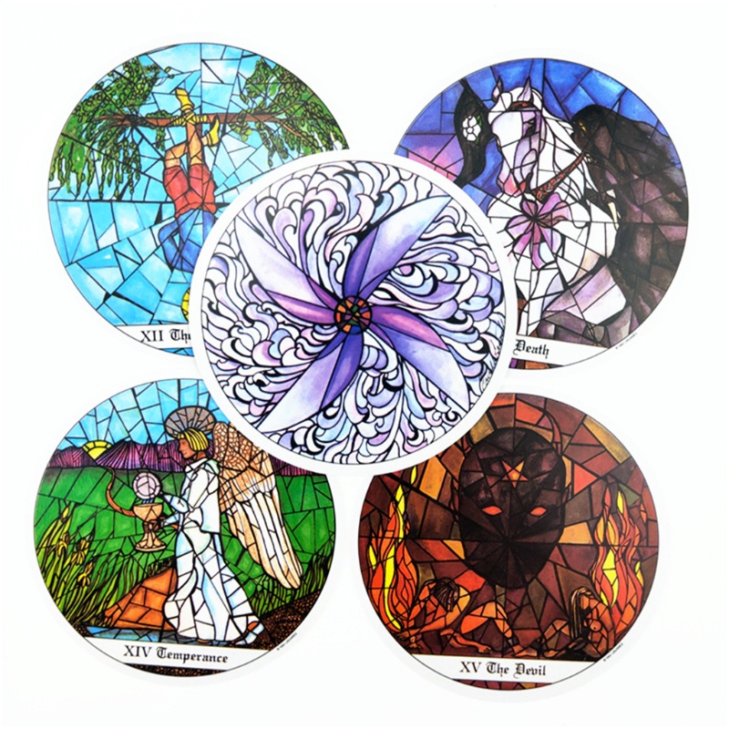 Bộ 78 lá bài tarot tròn in họa tiết monastery cổ điển