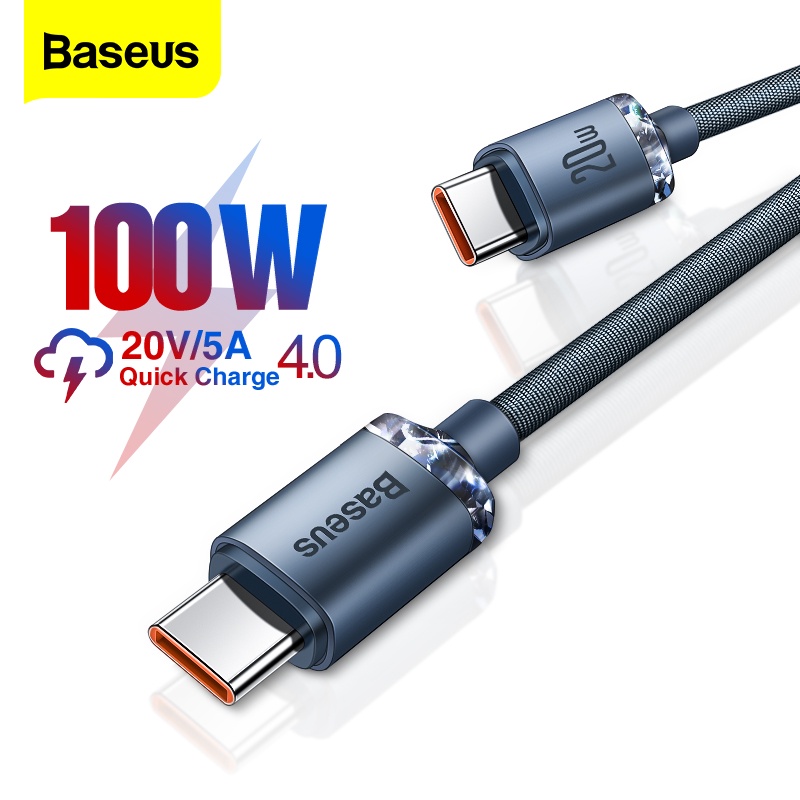 Dây sạc nhanh BASEUS 100W nối cổng USB C Type C 5A cho Samsung Xiaomi Redmi Pro