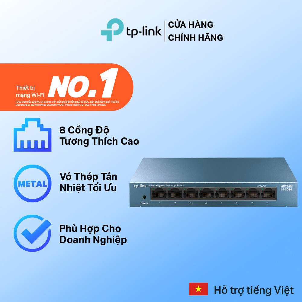 Bộ Chia Mạng Switch Để Bàn TP-Link LS108G 8 Cổng 10/100/1000Mbps