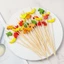 MONOSTYLE 100 Chiếc Que Trái Cây Dùng Một Lần Salad Sandwich Tăm Cupcake Trái Cây Nĩa Salad Rau Que Handmade Tăm