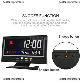 Đồng Hồ Báo Thức Điện Tử Màn Hình Màu LCD Hiển Thị Thời Tiết