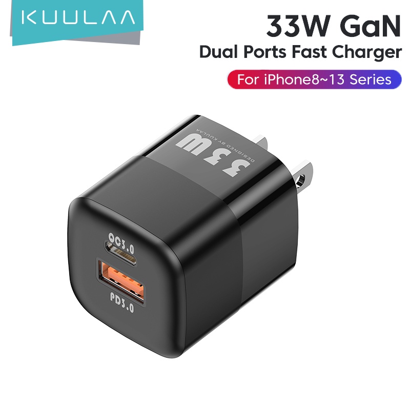 Củ sạc nhanh KUULAA PD QC 33W GaN cổng USB Type-C cho13Pro Max