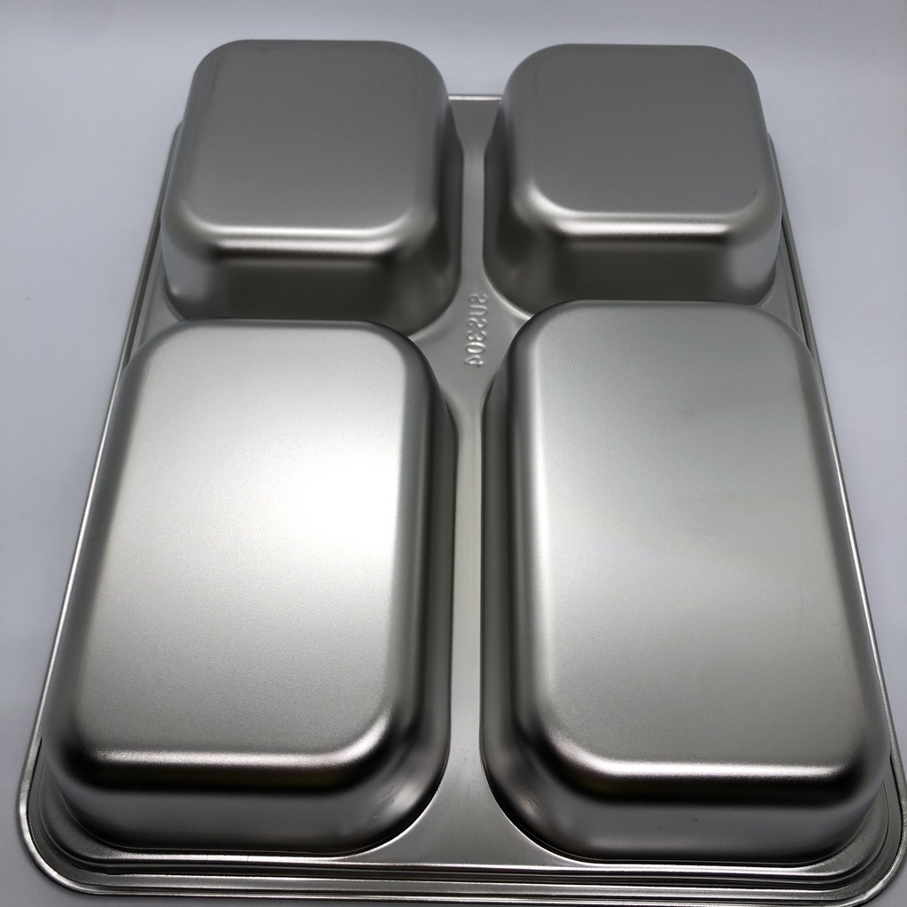 Khay inox 304 sâu lòng 4 ngăn - khay cơm inox hàng CAO CẤP
