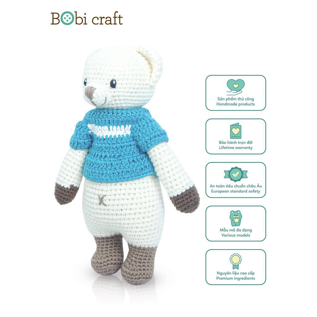 [Mã BMLTB200 giảm đến 100K đơn 499K] Thú bông len Bobicraft - Gấu Bobbie đứng (M) - Bô màu - Đồ chơi an toàn Quà tặng bé