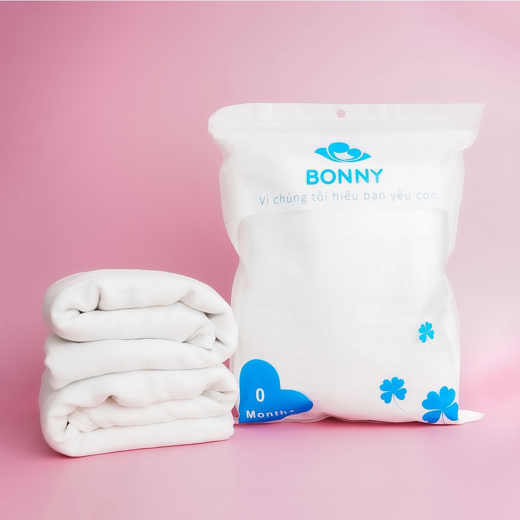 Ảnh Set 2 Khăn Tắm Sợi Tre 4 Lớp Bonny Siêu Mềm Và Thấm Hút (Kích thước: 90x90Cm) 2