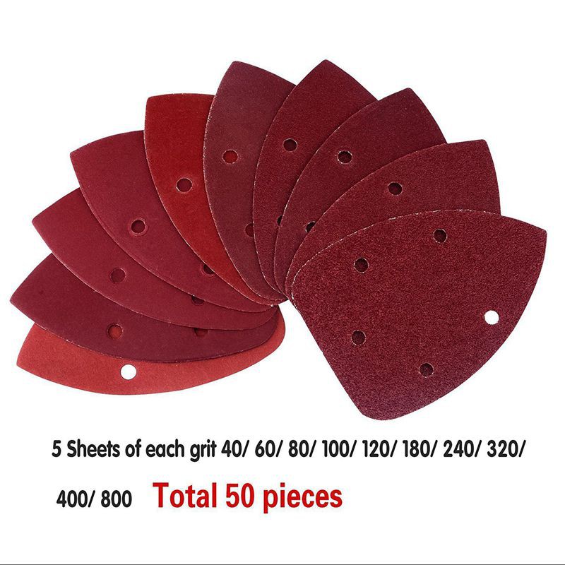 Bộ 50 Chi Tiết Chuột Giấy Nhám Giấy Nhám Móc Và Vòng Các Loại 40 / 60 / 80 / 100 / 120 / 180 / 240 / 320 / 400 / 800 Grits
