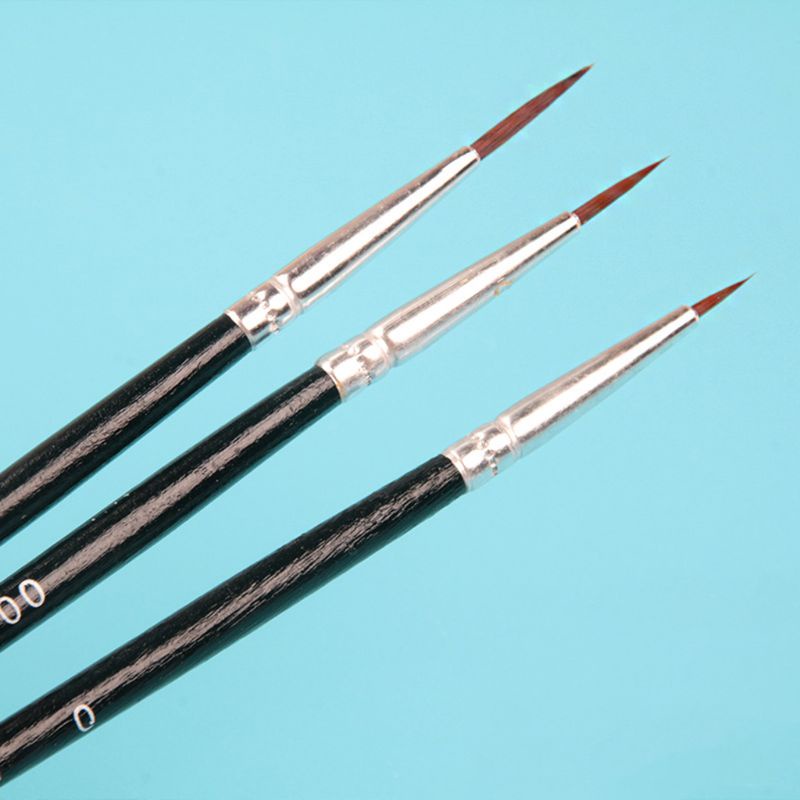 Ppy 3 Cái 0 00 000 Móc Dòng Bút Chuyên Nghiệp Đầu Mịn Vẽ Bàn Chải Cho Acrylic