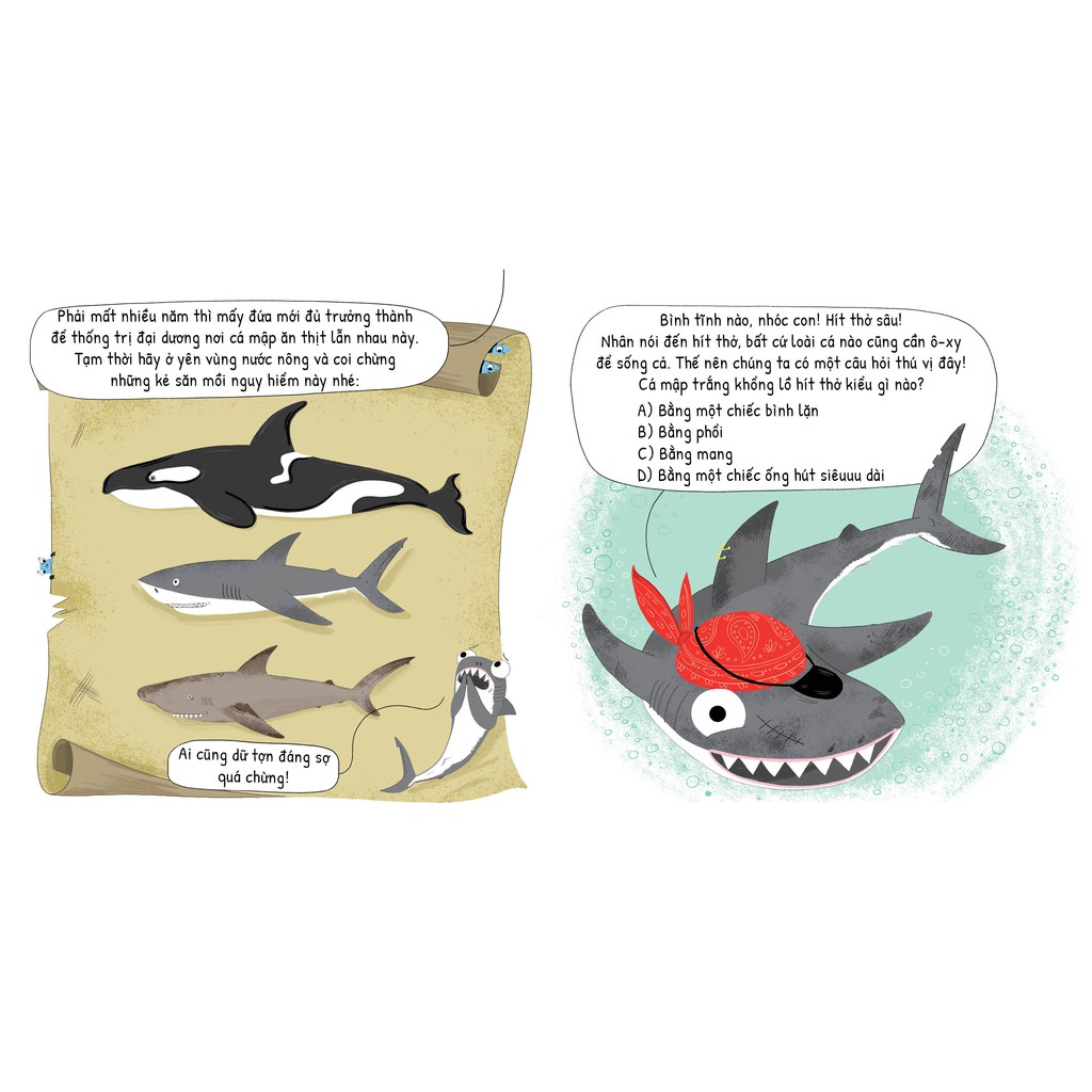 Ảnh Sách - Bí Kíp Sinh Tồn Của Loài Cá Mập Chân Chính - khoa học cho bé - Crabit Kidbooks 3