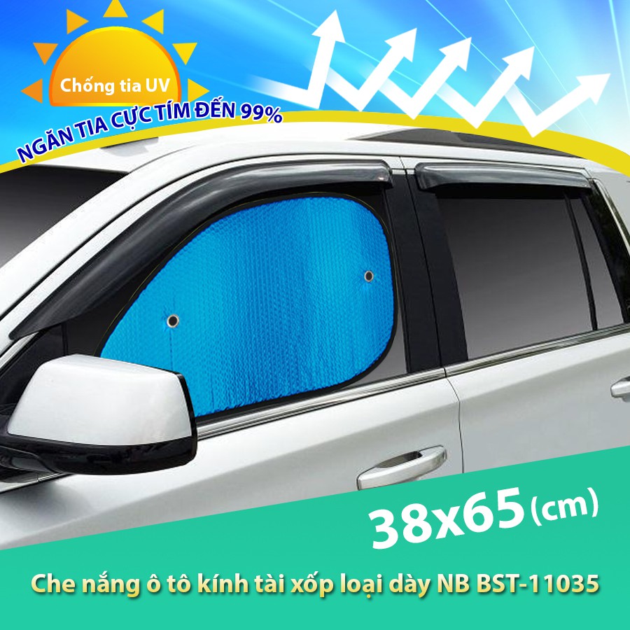 Combo 2 Tấm Che Nắng Ô Tô Kính Hông Xốp Loại Dày CIND NB BST-11035 (38x65 cm)