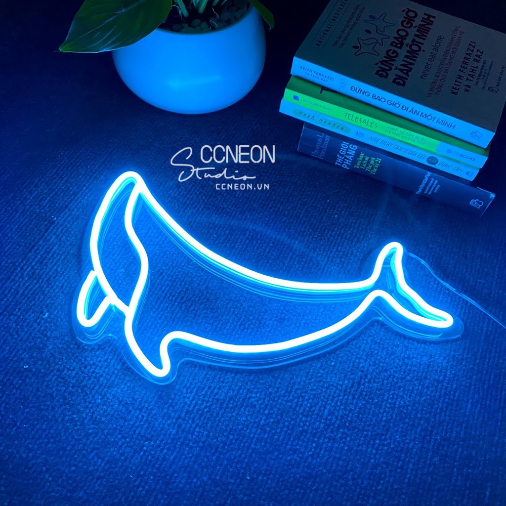 Đèn Trang Trí Led Neon Sign Hình Cá Voi