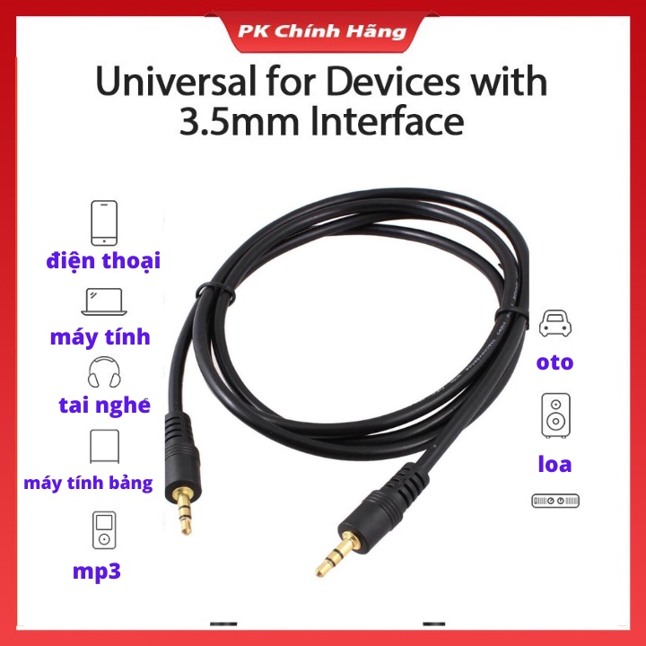 Cáp Âm Thanh AUX 3.5mm 2 đầu tròn jack AUX 3.5 mm, dây cắm âm thanh loa ...