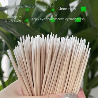 Kẻ mắt bút vẽ lông mi tằm ủi bông bông tẩy trang que gỗ đầu cực mảnh làm sạch lông mi dính chói mi tăm bông tăm bông