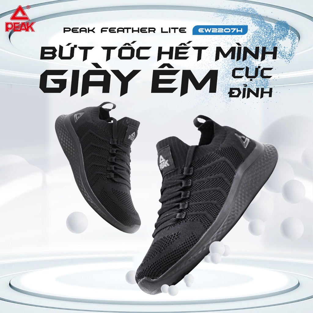 Mô tả Giày chạy bộ nam thể thao PEAK Running Feather Lite Công nghệ đệm đế EVA siêu nhẹ thoáng khí EW2207H - 1