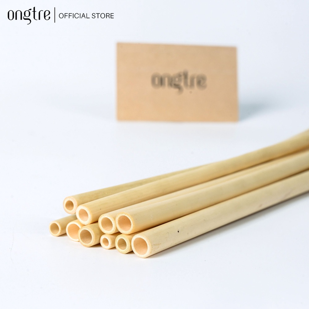 Ảnh Bộ 10 ống hút tre ONGTRE chiều dài 15cm, 20cm, 25cm, trân châu dùng cho nhà hàng, khách sạn, quà tặng doanh nghiệp 1
