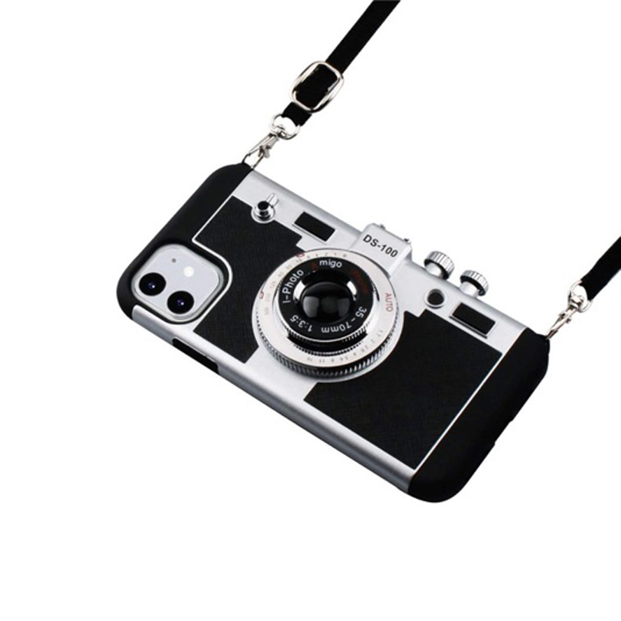 Ốp điện thoại họa tiết máy ảnh 3d Emily in Paris cho Iphone 17 16 15 14 13 12 11 Pro Max kèm dây đeo