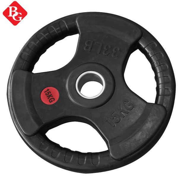 Ảnh BG Tạ miếng 15kg (ø: 50mm) 3 lỗ cao cấp bọc cao su non Thái Lan ( D:7cm) 1