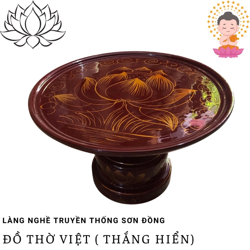 Mâm Bồng gỗ mít Sơn son vẽ, hàng cao cấp