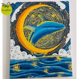 Tranh tô màu số hóa Madoca có khung 40x50cm kết hợp T999 và T1000