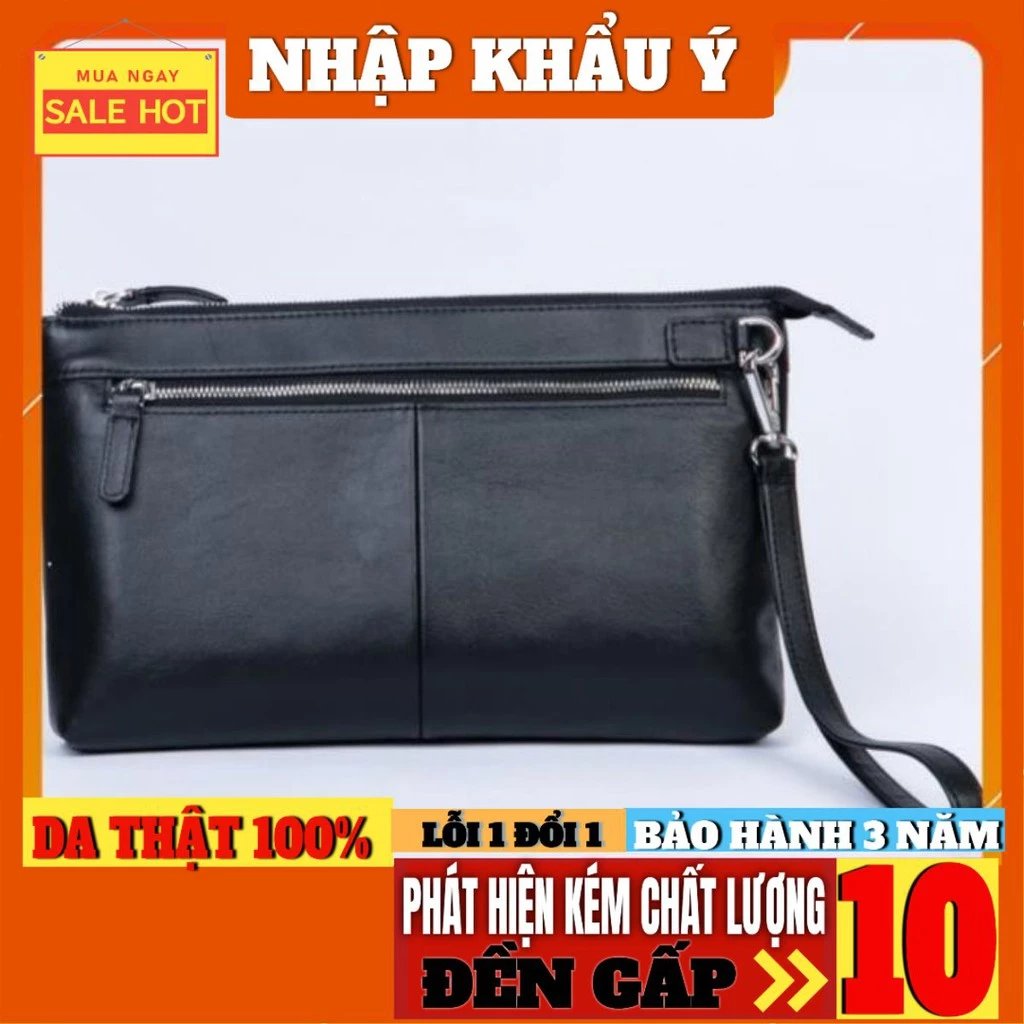 [DA THẬT 100%] Clutch cầm tay nam/Clutch da bò thật RBMLC - 004