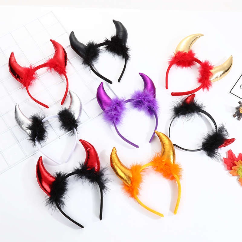 PCF * Devil Horn Shape Headband Carnival Make-up Cosplay Hairband cho bữa tiệc Halloween