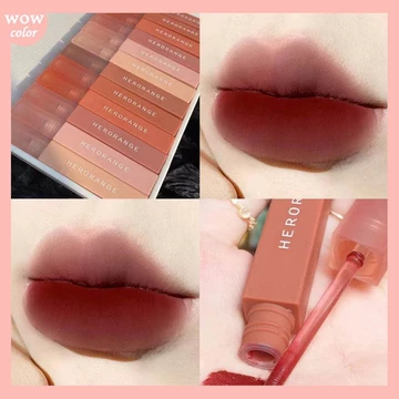 Son kem lì Herorange lâu trôi mềm mịn như nhung hàng nội địa Trung/Son lì HERORANGE mềm mịn như nhung chống thấm nước chống khô môi lâu trôi