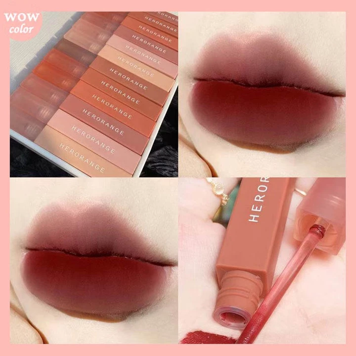 Son kem lì Herorange lâu trôi mềm mịn như nhung hàng nội địa Trung/Son lì HERORANGE mềm mịn như nhung chống thấm nước chống khô môi lâu trôi