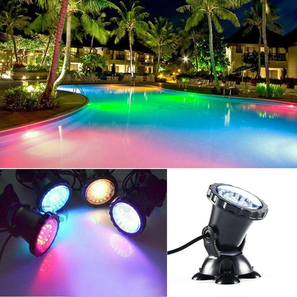Đèn LED Chìm Dưới Nước 4 Trong 1 RGB Đèn Chiếu Điểm Bể Bơi Piscina Đèn Điều Khiển Từ Xa Bể Cá Không Thấm Nước