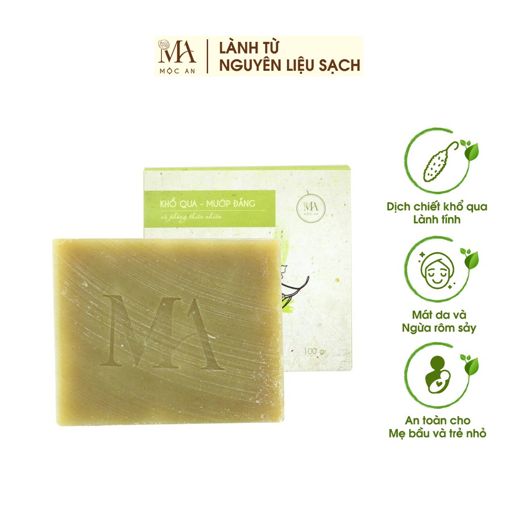 Mô tả Xà Bông Thiên Nhiên Mộc An Khổ Qua Chăm Sóc Face & Body- Giảm Mụn, Rôm Sảy Handmade 100g - 3