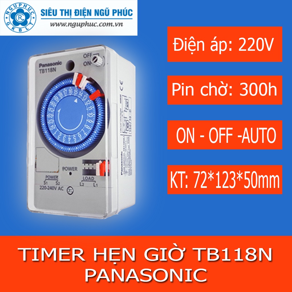 Rơ le thời gian thực - Đồng hồ hẹn giờ - Timer hẹn giờ Panasonic TB118N ...
