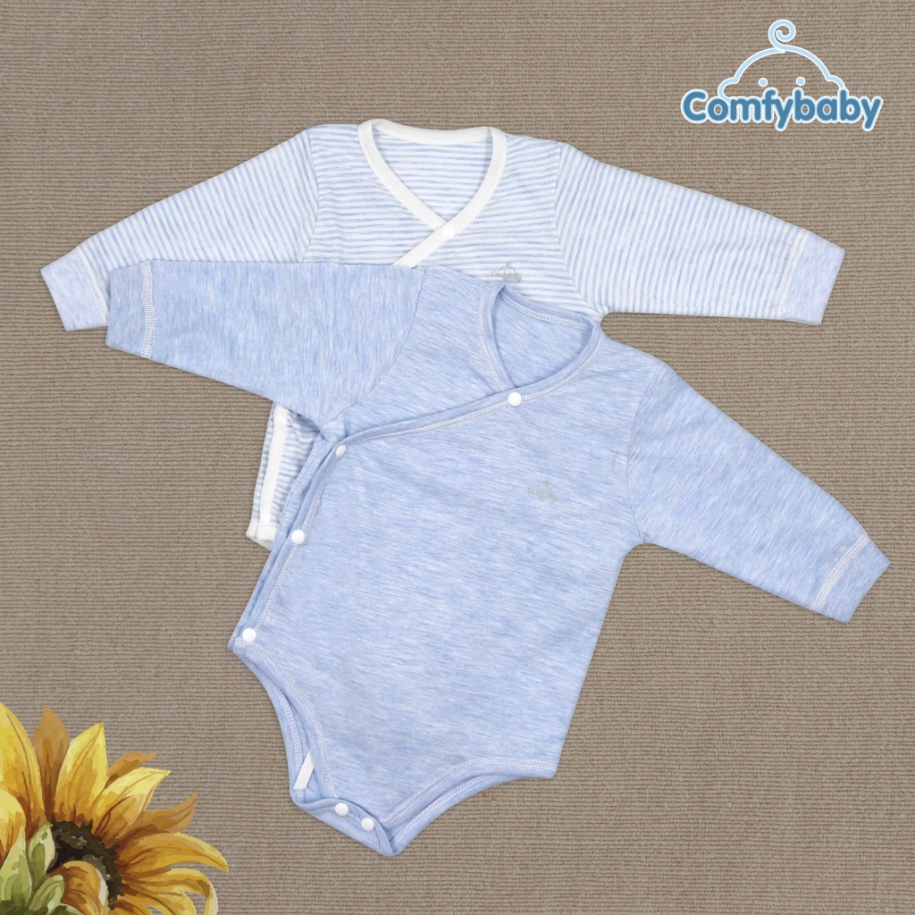 Ảnh Set bodysuit dài tay 2 món 100% Cotton cho bé ComfyBaby size từ 0-12 tháng hàng chính hãng 2