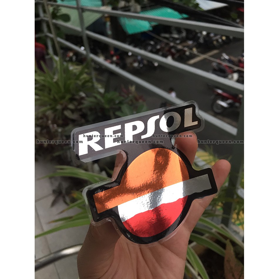 RepSol [7.4x6.7cm] chất liệu CROM. Decal cao cấp chống nước. Hình dán logo trang trí, in theo yêu cầu