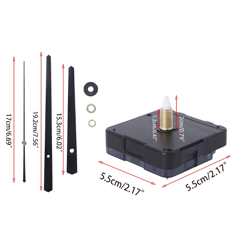 Tầm nhìn DIY Đồng hồ treo tường thạch anh Cơ chế chuyển động có tay Trục dài Bộ im lặng Hoạt động Bộ phận sửa chữa