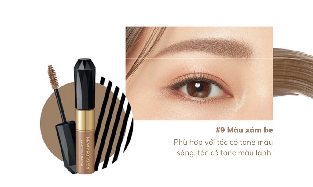 Mô tả Mascara Lông Mày Kissme Đổi Màu Tạm Thời Kissme Heavy Rotation Chống Trôi Siêu Bền - 7