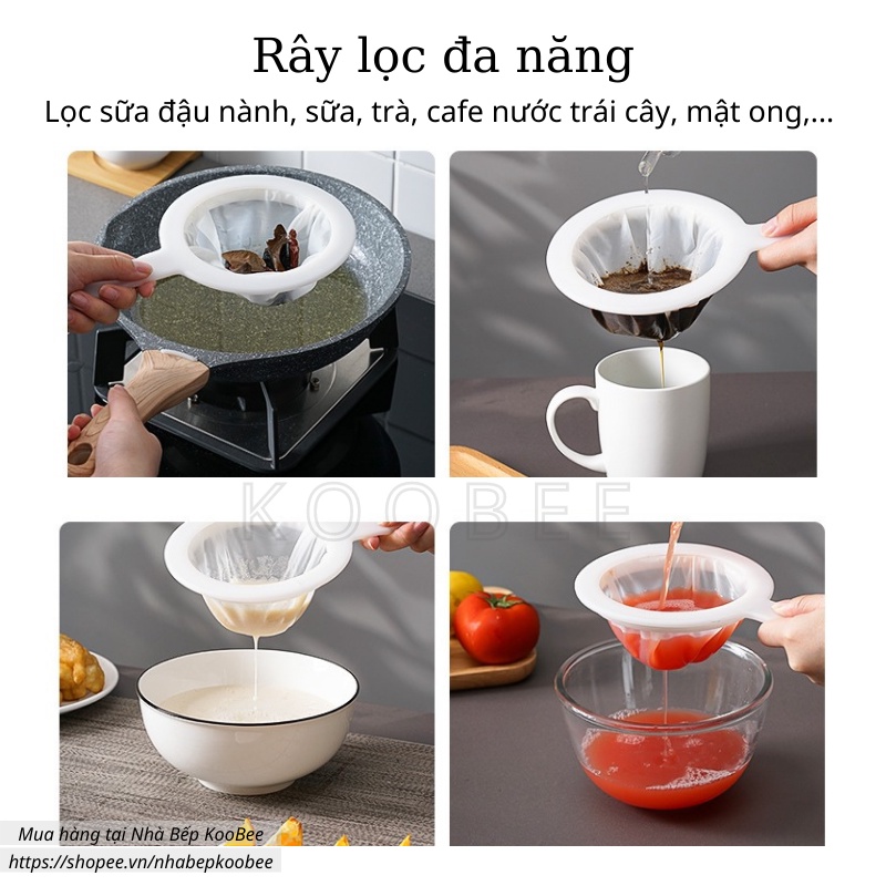 Túi Vải Lọc Sữa Hạt Siêu Mịn KOOBEE – Rây Lọc Sữa Đậu Nành, Bã Hạt, Rau Củ, Tái Sử Dụng, An Toàn Thực Phẩm (NB21)