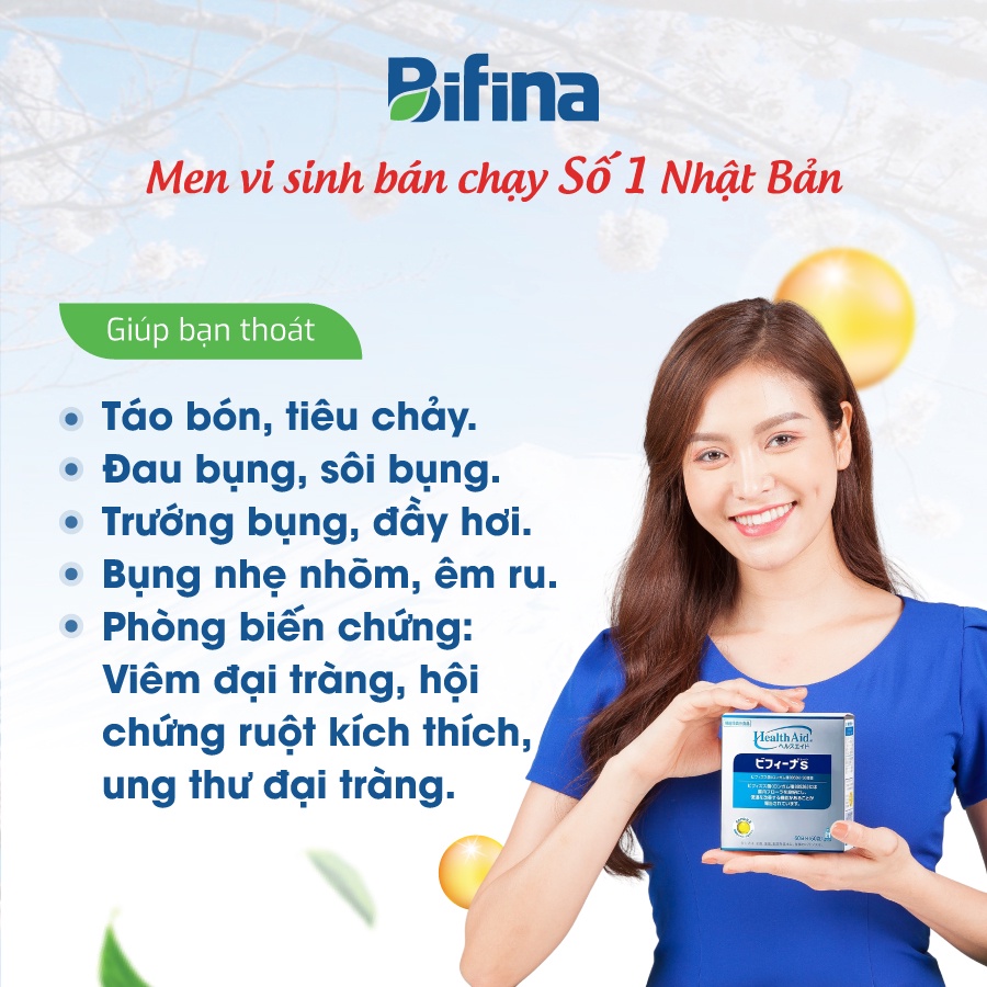 Mô tả Men vi sinh Bifina Nhật Bản - Loại S - Lẻ 3 gói (không có hộp) - 1