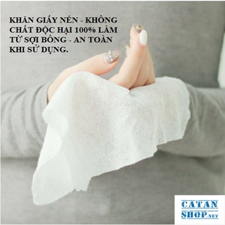 Combo 100 Viên Khăn Giấy Nén Cotton Dạng Viên Kẹo Nhỏ Gọn Mang Theo Du Lịch Sử Dụng Mọi Lúc Cần