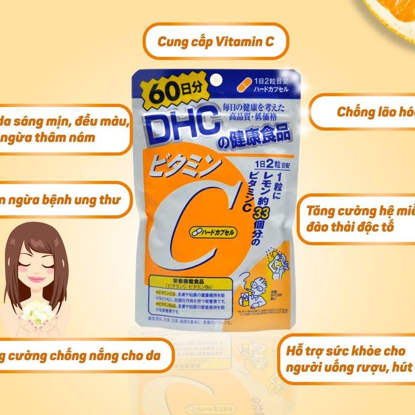 Ảnh Viên Uống Bổ Sung Vitamin C DHC Vitamin C (60 viên) 2
