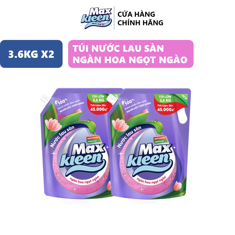Ảnh Combo 2 Túi Nước Lau Sàn MaxKleen hương Ngàn hoa ngọt ngào 3.6kg/túi 2