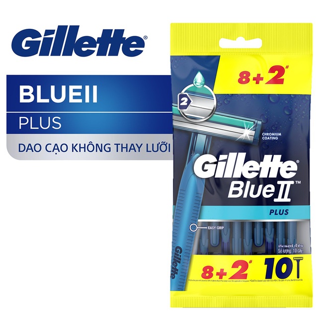 Ảnh Dao Cạo Râu Gillette Blue II Plus - Gói 8+2 Cái 4