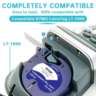 Cuộn Băng Keo Dymo LetraTag 100H Refill [Hàng Có Sẵn] Tương Thích Dymo LetraTag Label Dto Letra 120H 12X4410