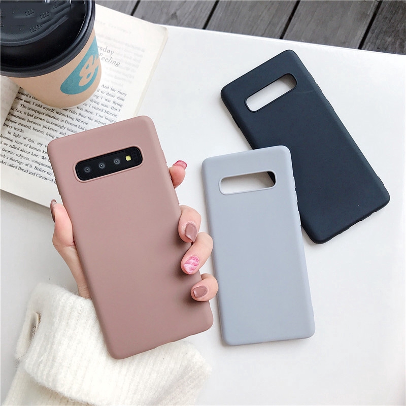 Ốp điện thoại TPU mềm siêu mỏng màu kẹo cho For Samsung Galaxy A02S S10 Plus S10e S10 5G