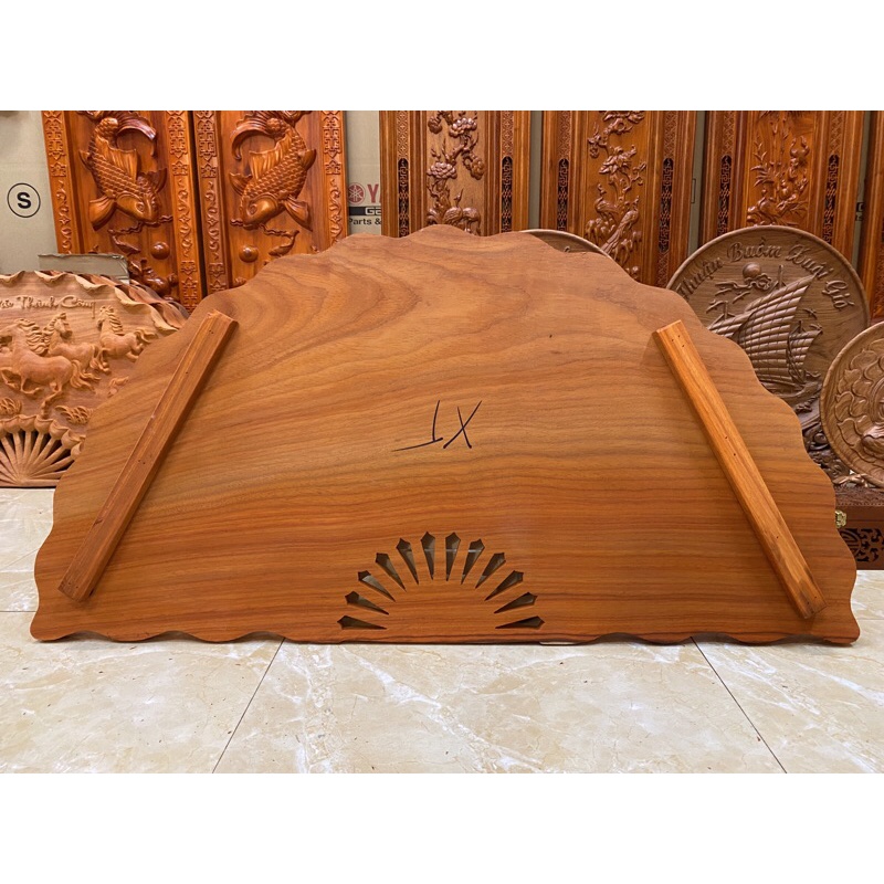 Tranh quạt treo tường Hàng mộc nguyên khối kích thước 50*100cm