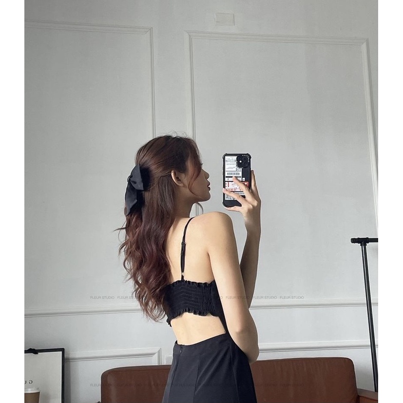 ĐẦM HAI DÂY ĐEN CUT OUT LƯNG XINH XẮN - PHELINA DRESS