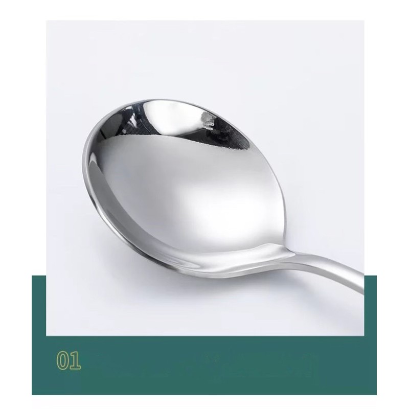 Thìa ăn cơm inox 304 đầu tròn Cao cấp M44