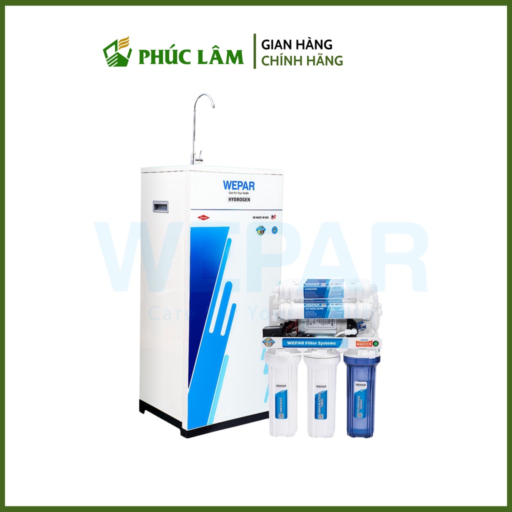 Máy lọc nước RO 9 cấp 2 vòi Hydrogen – Tinh khiết Wepar (Trắng, Đen ...