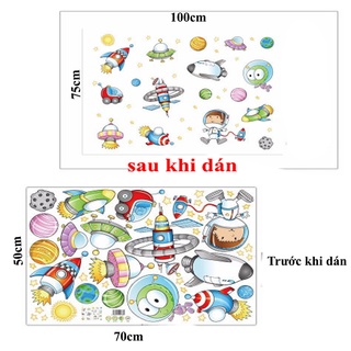 Decal dán tường, tranh dán tường hình phi hành gia, trang trí phòng ngủ, lớp học XL7239