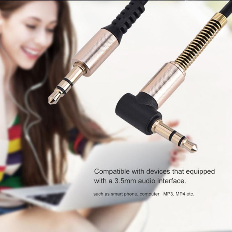 Cáp ELEGA 3 5MM 3 5 Jack Nam Đến Nam Dây AUX Dây Cáp lò xo co giãn