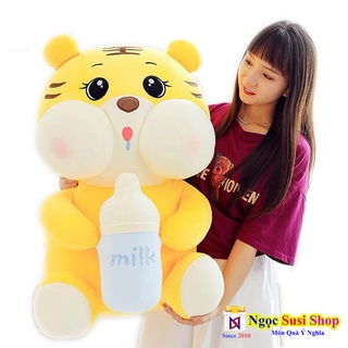 [NHƯ ẢNH] THÚ BÔNG HỔ ÔM BÌNH SỮA KHỔNG LỒ [ SIÊU MỊN]