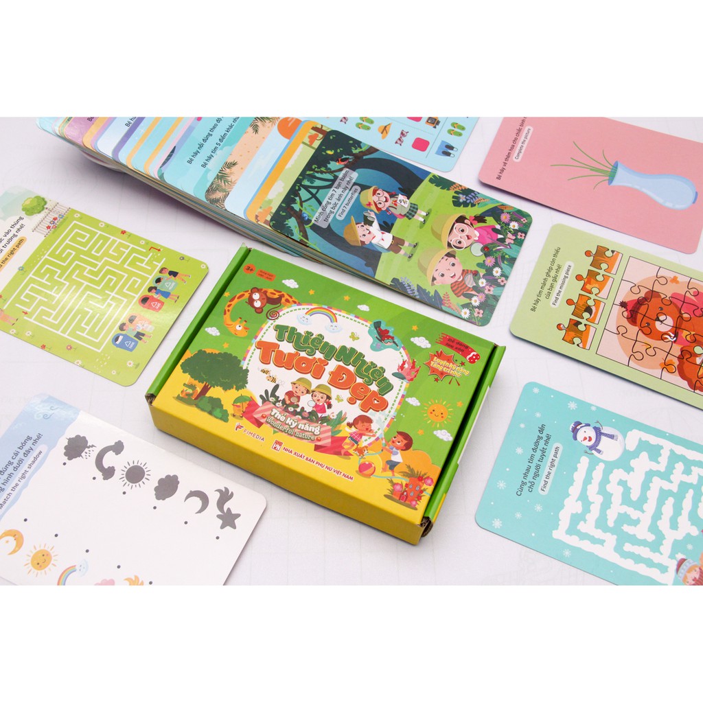 Thẻ 100 trò chơi phát trển trí não cho bé từ 3-7t, chơi được nhiều lần - Thiên nhiên tươi đẹp